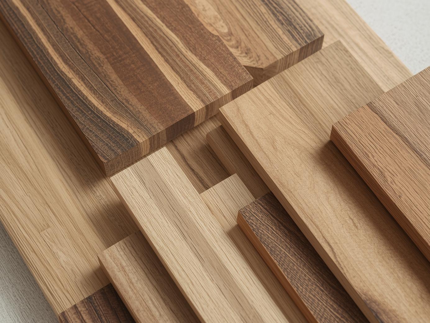 Sustainable wood samples for furniture